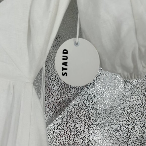 NWT Staud Coliseum White 100% Linen Cottagecore Maxi Dress - Picture 8 of 10